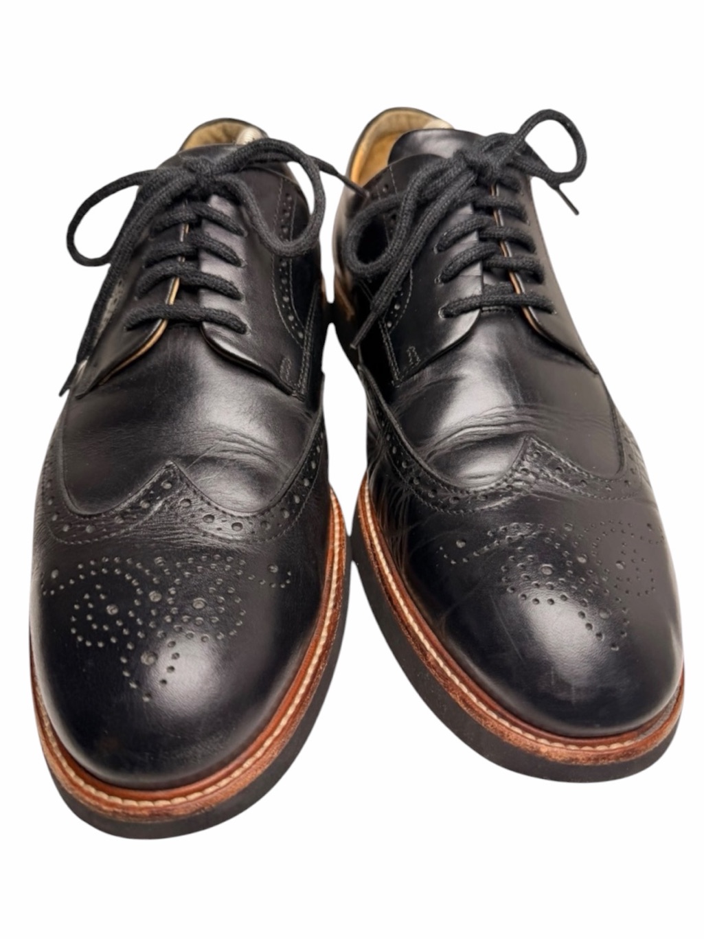 Samuel Hubbard Tipping Point Wingtip Brogue Oxfords Black Leather 11w